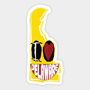 I Love Delaware Smiling Happy Face Sticker